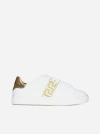Versace Free Bio Sneakers In White,gold