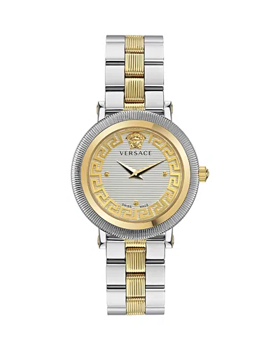 Versace Women's Swiss Greca Flourish Two-tone Stainless Steel Bracelet Watch 35mm In Two Tone