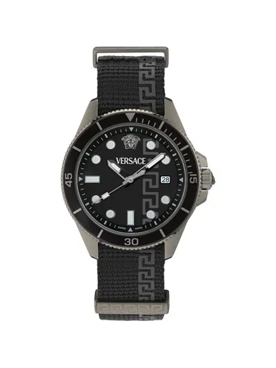 Versace Greca Force 42mm Watch In Black