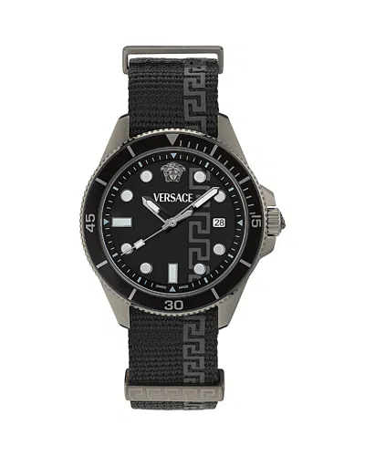 Versace Greca Force Watch In Black