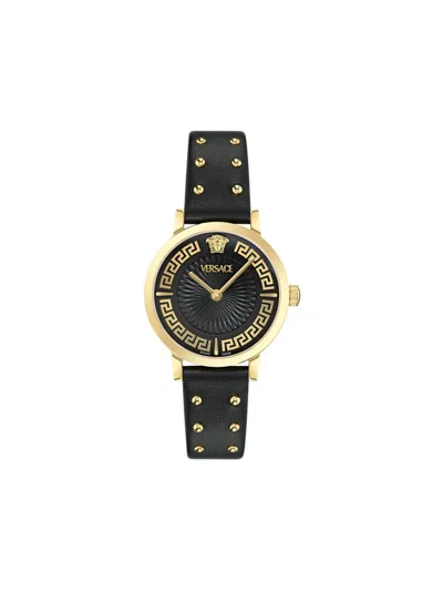 Versace Greca Fortuna Watch In Black