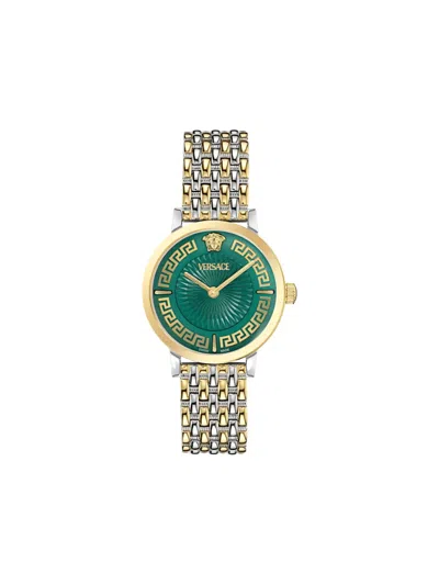 Versace Greca Fortuna 34mm Watch In Gold