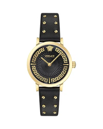 Versace Greca Fortuna Watch, 35mm In Black/black