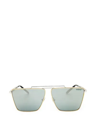Versace Greca Geometric-frame Sunglasses In Multi