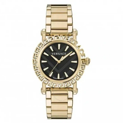 Versace Greca Glam Quartz Black Dial Men's Watch Ve6d00323 In Black / Gold / Gold Tone