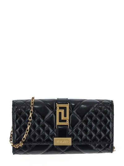 Versace Greca Goddes Bag In Black
