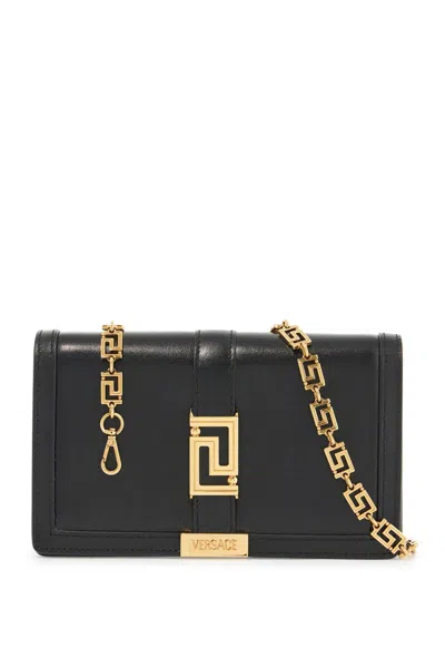 Versace Greca Goddes Crossbody Bag In Black