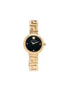 Versace Women's Swiss Greca Goddess Gold Ion Plated Stainless Steel Cut-out Bracelet Watch 28mm In Black