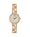 Versace Greca Goddess Bracelet Watch In White/pink