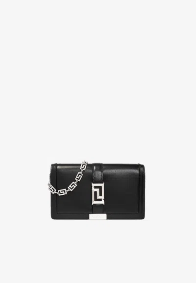 Versace Greca Goddess Continental Wallet In Black