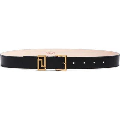 VERSACE VERSACE GRECA GODDESS LEATHER BELT