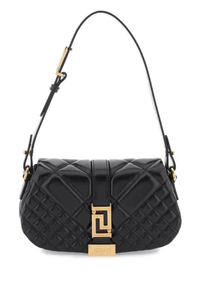 Versace Mini Greca Goddess Shoulder Bag In Black