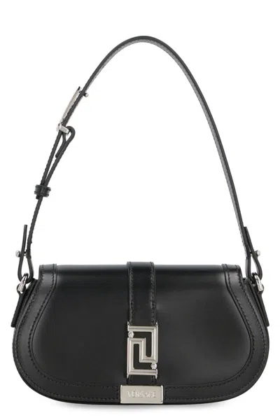 Versace Mini "greca Goddess" Shoulder Bag In Black  