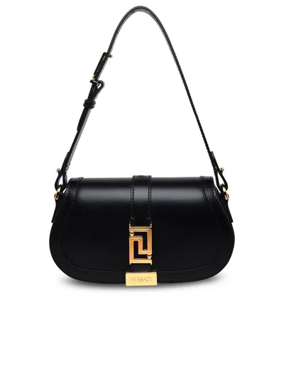 Versace Greca Goddess Mini Leather Shoulder Bag In Black