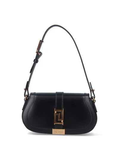 Versace Greca Goddess Mini Shoulder Bag In Black
