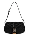 Versace Mini Greca Goddess Quilted Leather Shoulder Bag In Black