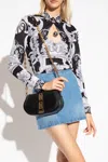 Versace Greca Goddess Leather Crossbody Bag In Black