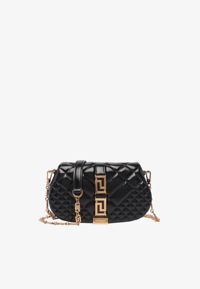 Versace Greca Goddess Shoulder Bag In Black