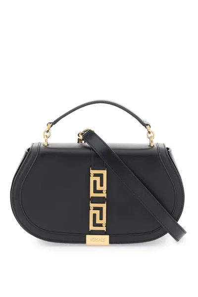 Versace Greca Goddess Shoulder Bag In Black  Gold (black)