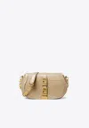 Versace Greca Goddess Shoulder Bag In Croc Embossed Leather In Beige