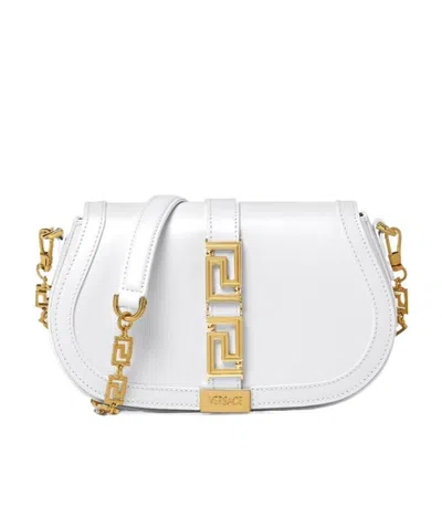 Versace Greca Goddess Shoulder Bag In White