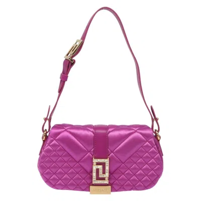 Pre-owned Versace Greca Goddess Silk Shoulder Bag () In Pink