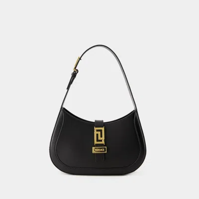 Versace Greca Goddess Small Hobo Bag In Black