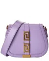 Versace Greca Goddess Small Leather Shoulder Bag In Purple