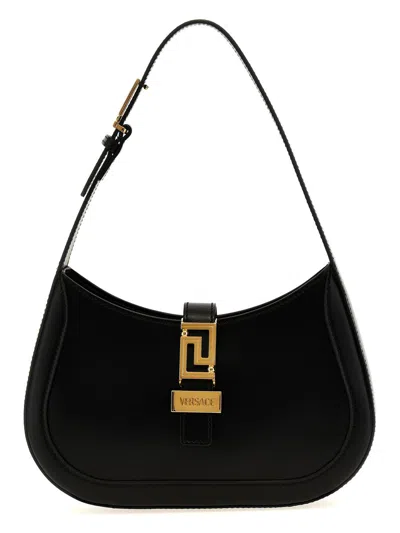 Versace Greca Goddess Small Shoulder Bag In 黑色的