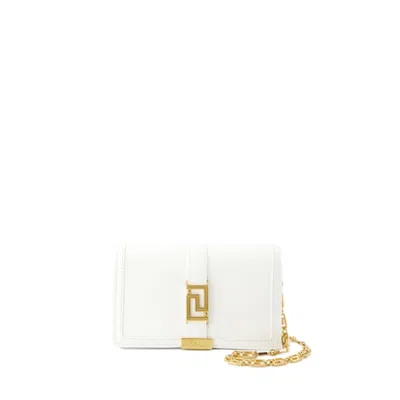Versace Greca Goddess Wallet On Chain - Leather - White