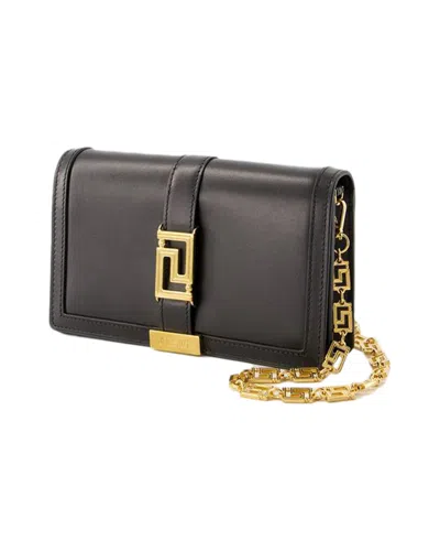 Versace Greca Goddess Wallet On Chain -  - Leather - Black
