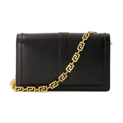 Versace Greca Goddess Wallet On Chain In Black