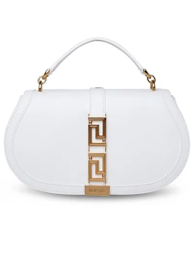 Versace Greca Goddess Leather Shoulder Bag In White