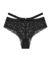 Versace Greca High-waist Lace Briefs In Black