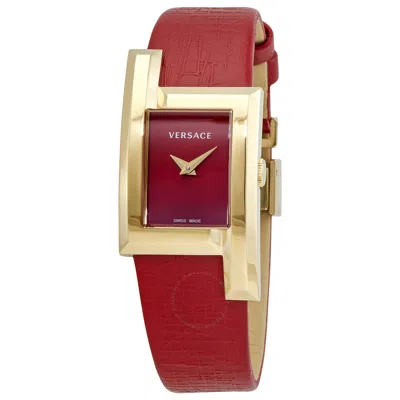 Versace Greca Icon Quartz Red Dial Ladies Watch Velu00319 In Brown