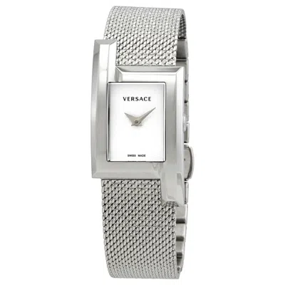 Versace Greca Icon Quartz White Dial Ladies Watch Velu00519 In White/silver Tone