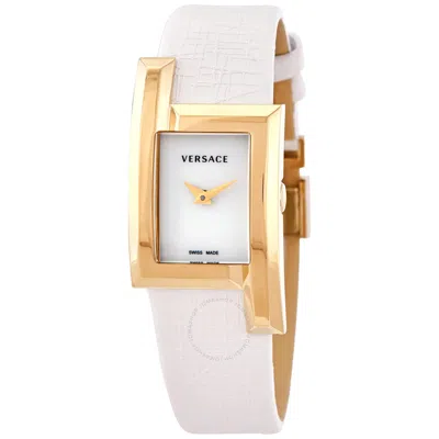Versace Greca Icon White Dial White Leather Ladies Watch Velu00219