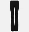 Versace Greca-jacquard Flared Trousers In Black