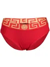 Versace Greca Key-waistband Briefs In Red