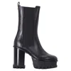 Versace Greca Labyrinth High-heel Platform Boots In Black Calf Leather In Black