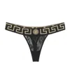 Versace Jacquard Tulle Thong Lace Detailing In Black