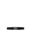 Versace Greca Leather Belt In Black