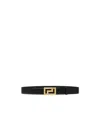 Versace Greca Leather Belt In Black