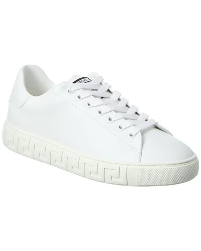 Versace Greca Leather Sneaker In White