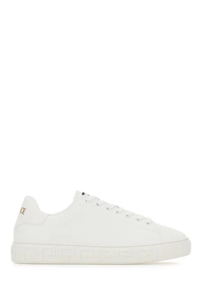 VERSACE VERSACE GRECA LEATHER SNEAKERS