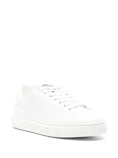 VERSACE VERSACE GRECA LEATHER SNEAKERS