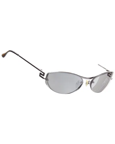 Pre-owned Versace Greca Leg Futuristic Oval Sunglasses (authentic Pre-loved)