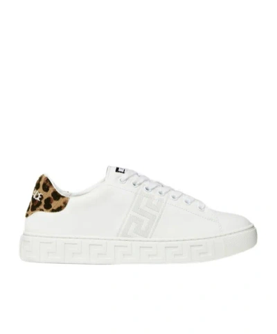 Versace Greek Pattern Sneakers In Metallic