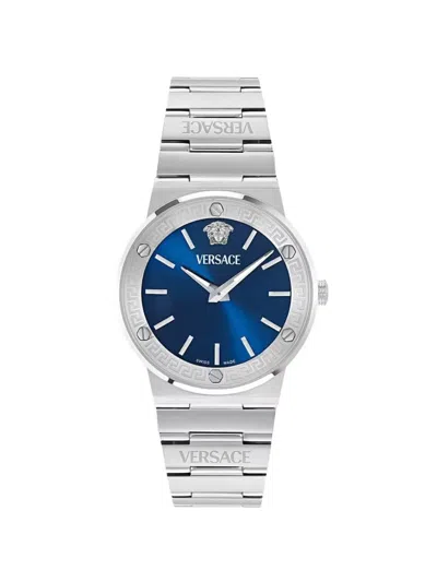 Versace Greca Logo Aereo 38mm Watch In Blue