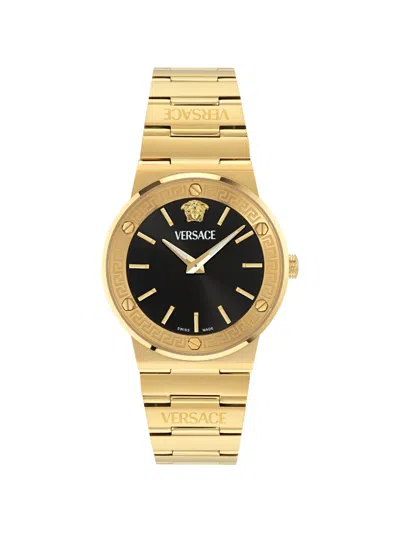 Versace Greca Logo Aereo 38mm Watch In Gold
